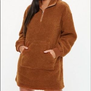 Borg High Zip Sweater Dress